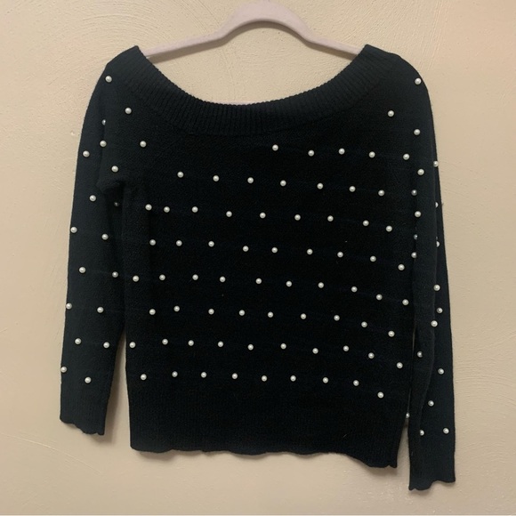 Charter Club Cashmere Pearl Embellished One-Shoulder Sweater Size Small NWT New - Picture 5 of 10